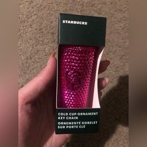 🌺FUSCIA PINK CHROME STARBUCKS CUP KEYCHAIN🌺